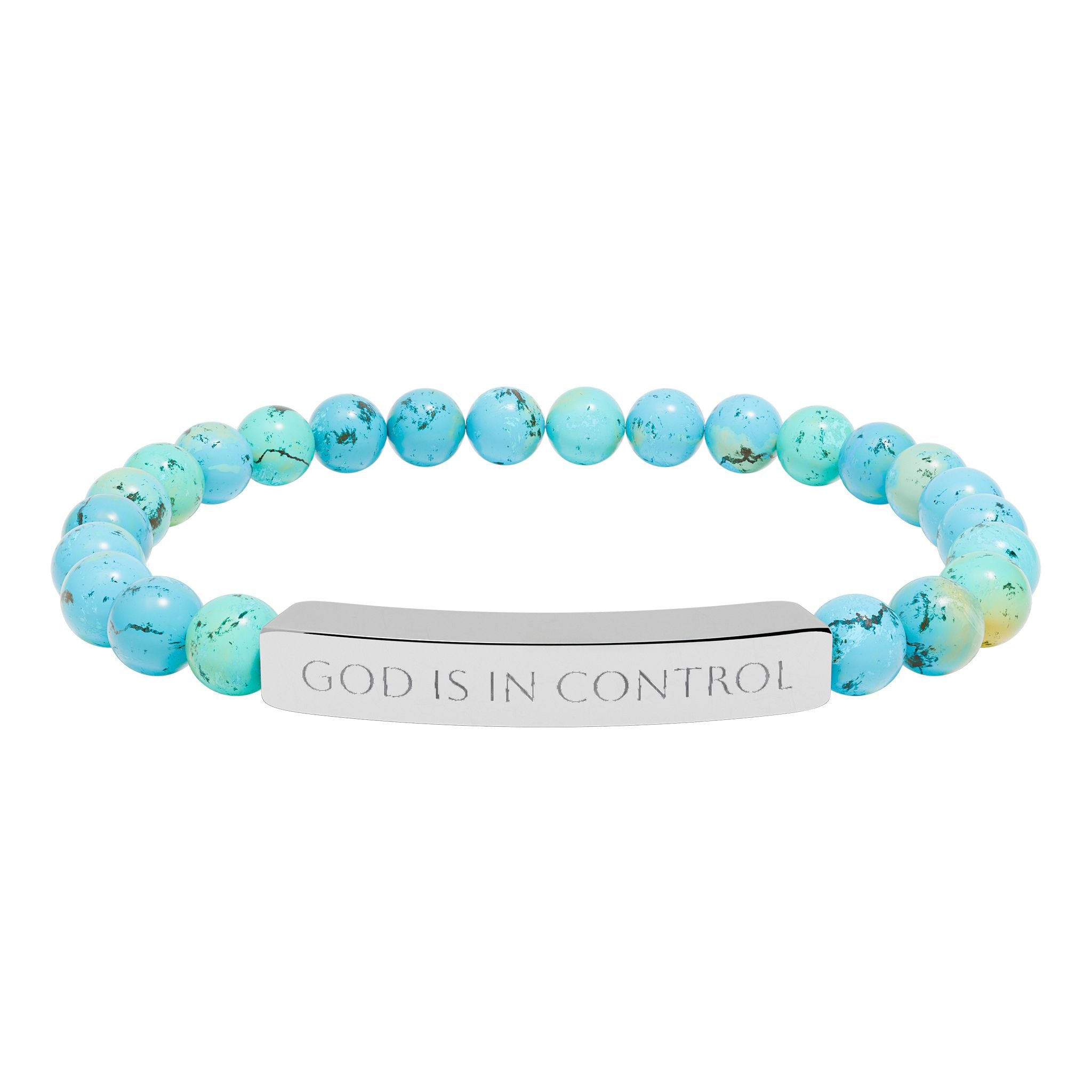 God is in Control | Bar Beaded Bracelet