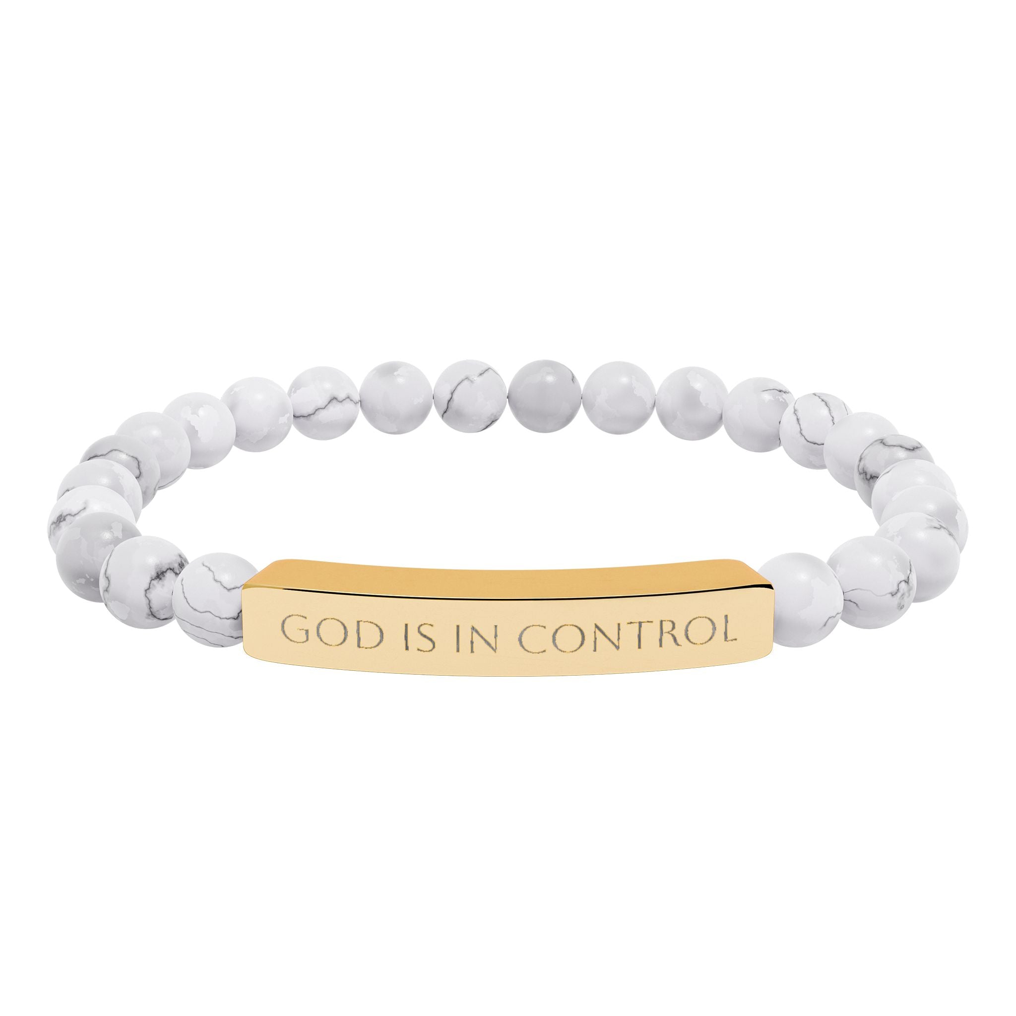 God is in Control | Bar Beaded Bracelet