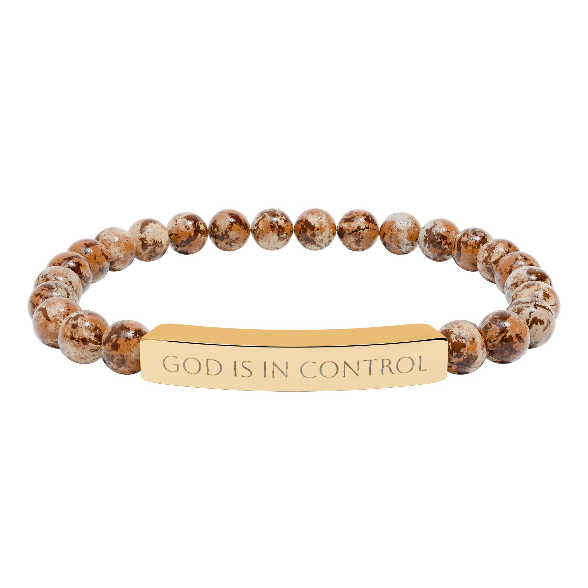God is in Control | Bar Beaded Bracelet