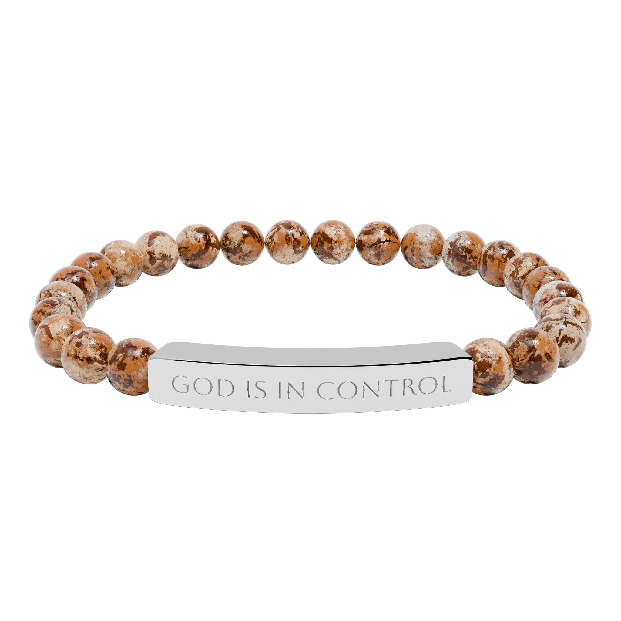 God is in Control | Bar Beaded Bracelet