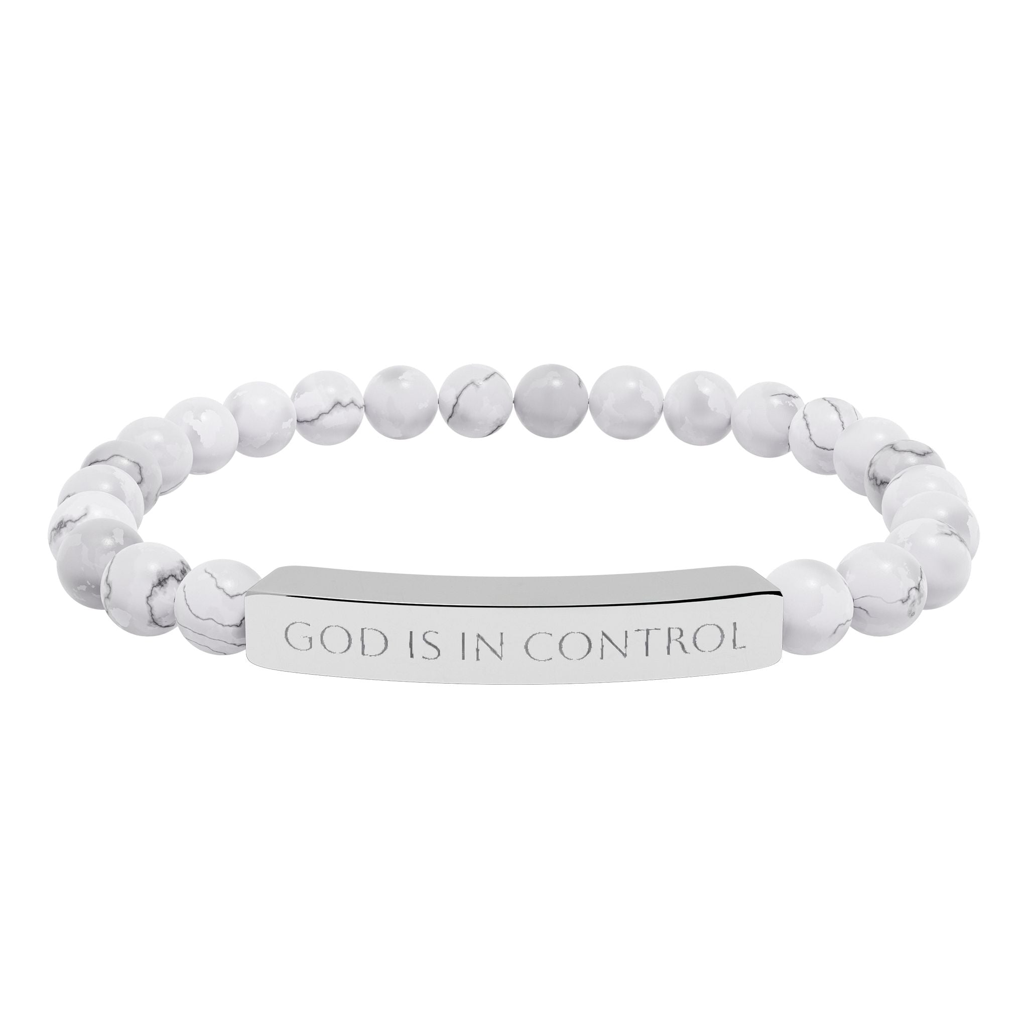 God is in Control | Bar Beaded Bracelet