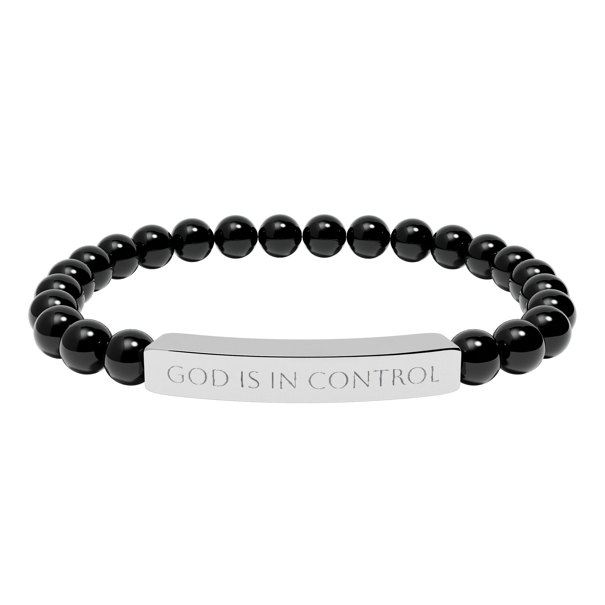God is in Control | Bar Beaded Bracelet