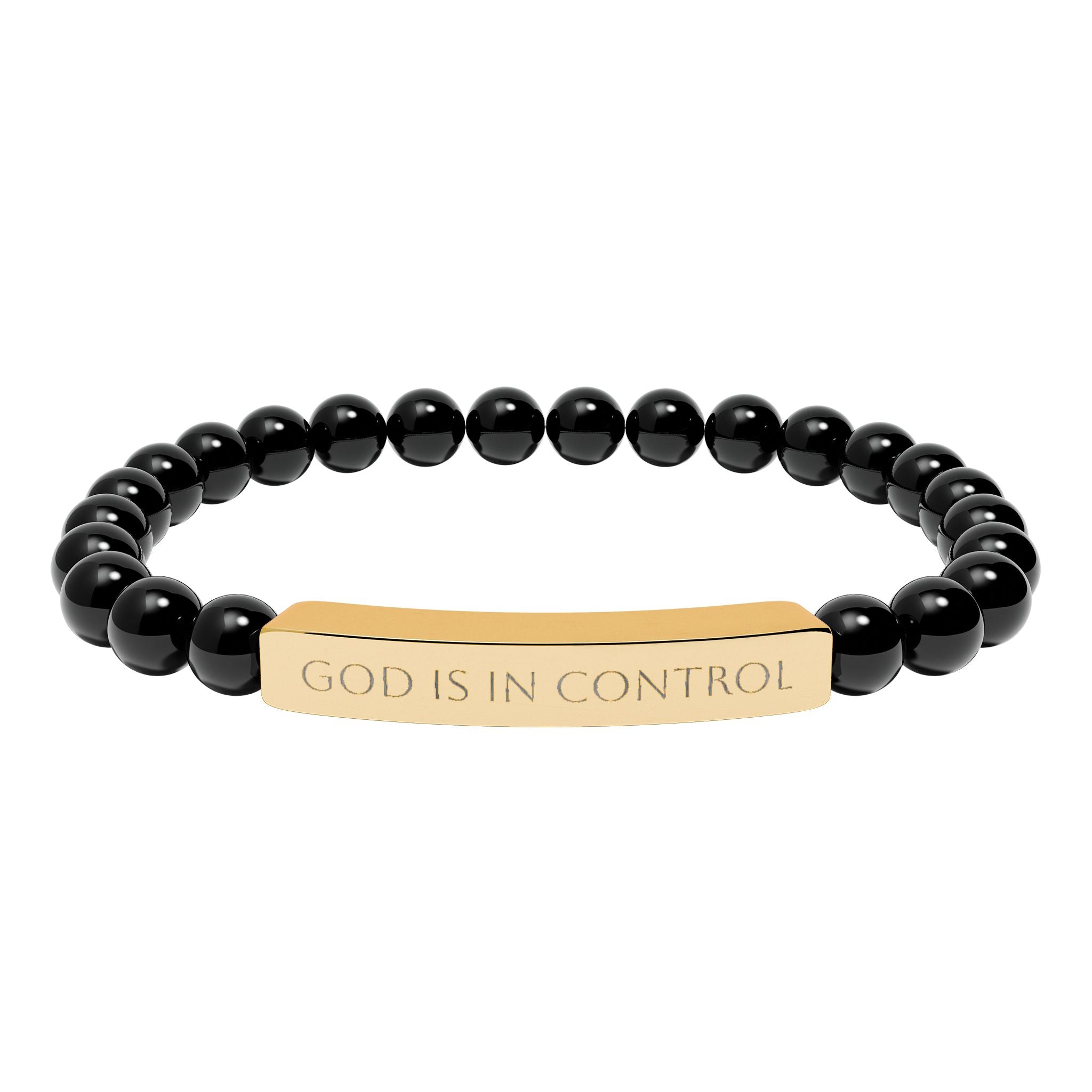 God is in Control | Bar Beaded Bracelet