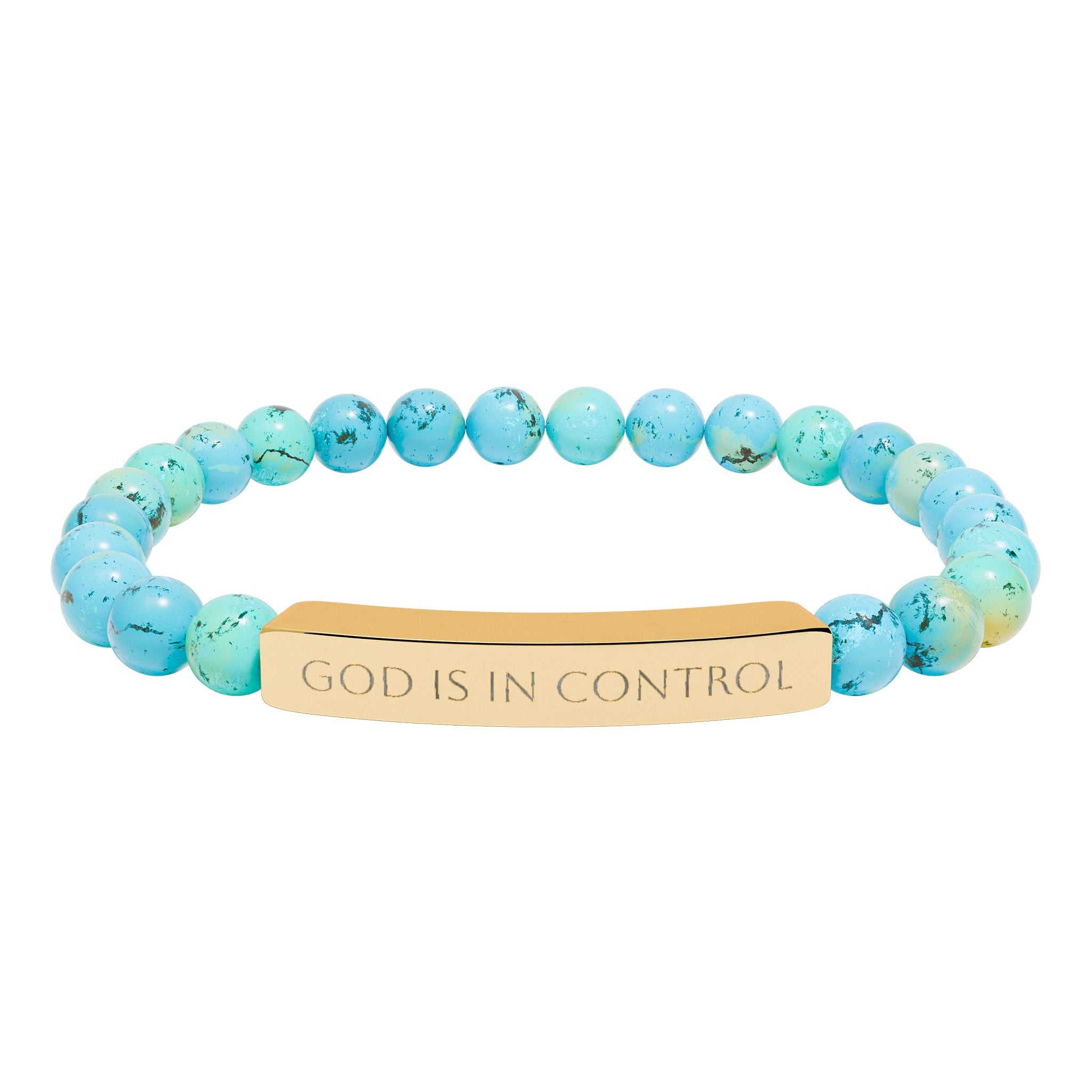 God is in Control | Bar Beaded Bracelet