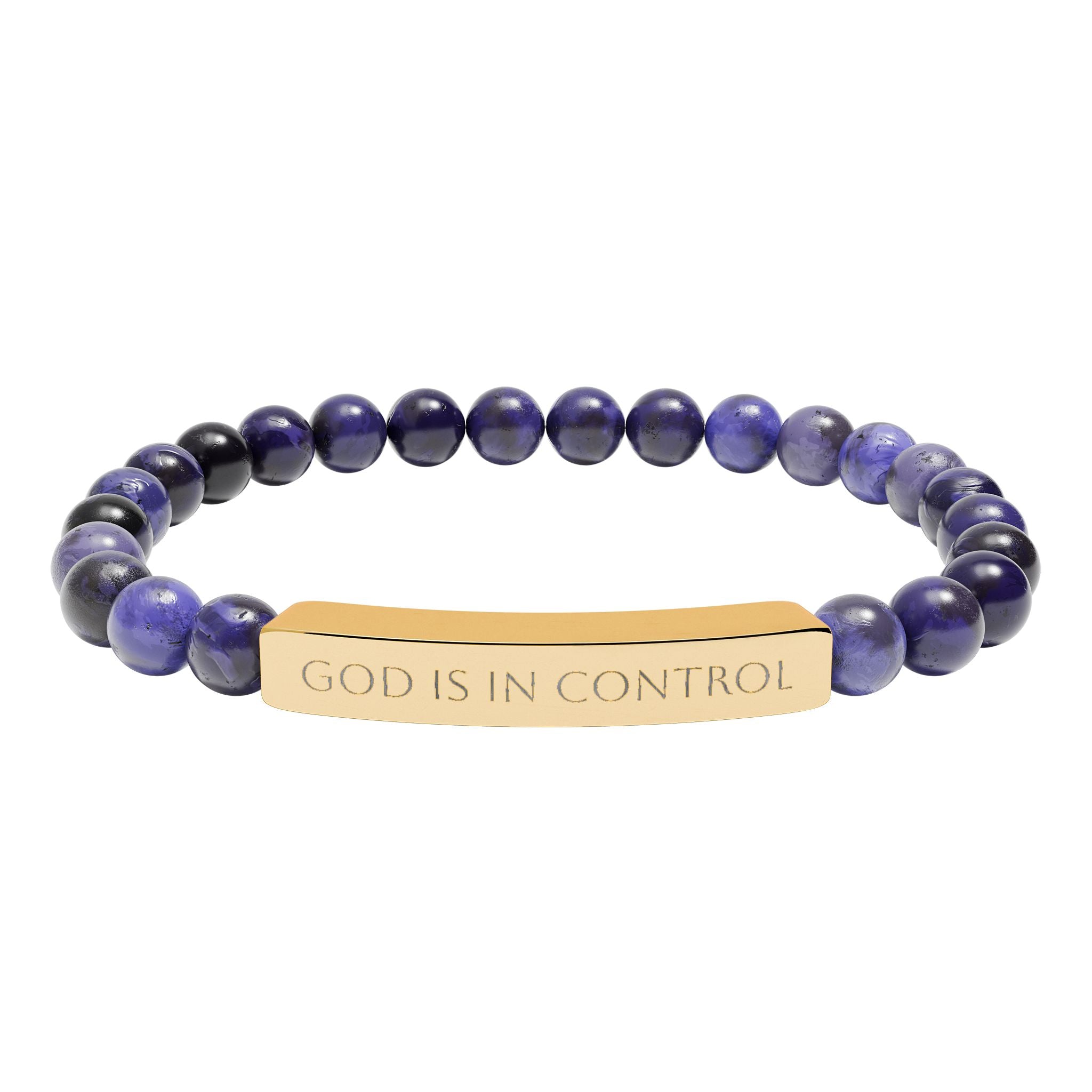God is in Control | Bar Beaded Bracelet